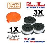 Black & Decker BESTA525 Spool x3 + Spool Cover For Strimmer Trimmer Fast Post