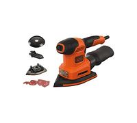 BLACK & DECKER BEW200-QS Multi-sandpaperdora 200w 4 En 1, 12.000 RPM, Orbita 2MM, Hoja (Mouse Y Orbital) 165 X 100mm, Hoja (rotorbital) O125mm Incluye 6 Hojas para Sandpaperr Y 2 Platinas for...