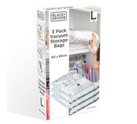 Black+Decker Black & Decker Vacuum Storage Bags - Large, 60Cm X 80Cm - Pack Of 3 - Heavy-Duty Storage Bags - Space Saving Vacuum Storage Bags