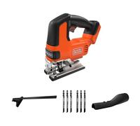 BLACK+DECKER Brushless Cordless Jigsaw, Bare Unit 18V Jigsaw Tool Only, with 6 Blades, Battery Not Included, BLCJS78NZ-XJ