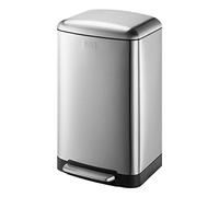Black + Decker Stainless Steel Rectangular Pedal Bin 30L - Silver - Wilko