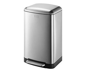 BLACK+DECKER BXBN0001GB 30L Pedal Bin with Soft Close Lid, Stainless Steel, 61.5cm x 35cm x 34cm, Cool Grey