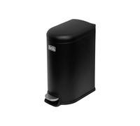 BLACK+DECKER BXBN61529E 10 Litre Slimline Pedal Bin with Soft Close Lid, Bathroom & Kitchen Bin for Indoor Waste Recycling, 39 x 19 x 32.5cm, Black