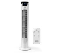 BLACK+DECKER BXEFT48E 45W 3 Speed 3 Modes Digital Oscillating Silent Pedestal Fan with Remote Control 81 cm Height, 12 Hour Timer, Ambient Temperature, Powerful