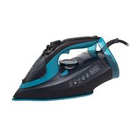 BLACK + DECKER BXIR22001GB Linen Care Steam Iron with Ceramic Soleplate, 2600W, Black and Aqua