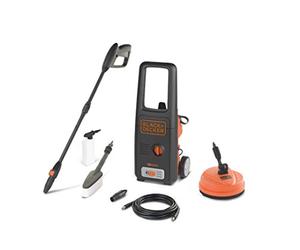 BLACK+DECKER BXPW1400PE Pressure Washer with Patio Cleaner and Fixed Brush (1400 W, 110 Bar, 390 l/h)