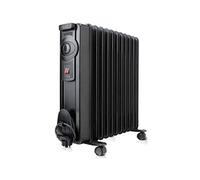 BLACK+DECKER BXRA2000E - Oil Filled Radiator 2000W, 11 Elements of 140 mm, Adjustable Thermostat, 2 Powers, Automatic Overheat Shut-Off Safety System, Black