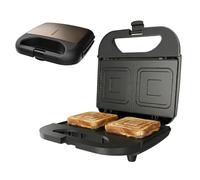 BLACK+DECKER BXSA753 750W Sandwich Maker for 2 Square Sandwiches, Total Sandwich Closure, Non-Stick Plates, Ideal Temperature Light, Compact and Easy to Store