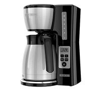 BLACK + DECKER - CM2046S 12-Cup Programmable Thermal Coffee Maker with Brew Strength and VORTEX Technology, Black and Steel, CM2046S