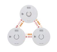 Black+Decker Connected 2 Smoke Alarm + 1 Heat Alarm Bundle 3 Pack. Wireless Interlinked, 10 Year Lithium Battery.