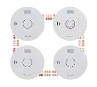 BLACK+DECKER CONNECTED 3 Smoke Alarms And 1 Heat Alarm Scotland Bundle. Wireless Interlinked, 10 Year Lithium Battery for Home. Easy Install Optical Smoke Detector And Heat Detector. BS Compliant