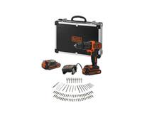 Black & Decker Cordless Hammer Drill 1.5AH, 2x18V Batteries, 80pc Accessories in Black Black & Decker Black
