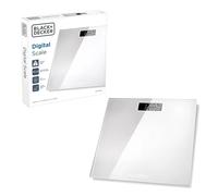 BLACK+DECKER BXBS0001GB Digital Bathroom Scale, High Precision Sensor System, Durable Tempered Glass, LCD Display, White