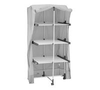 BLACK+DECKER Cool Grey 3 Tier Heated Airer 21m with Wheels and Cover - Size: 74 x 10 x 145cm - Silver - Black + Decker - Wilko