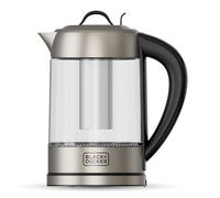 Black+Decker - Electric kettle BXKE2205E | 2200 W | Glass jug 1.7 l | Stainless steel filter | Digital selector 60-100 ºC | LED light Base | 360° rotation | Lid
