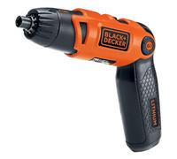 BLACK+DECKER Electric Screwdriver, Cordless, 180 RPM, 3.6V, Spindle Lock with Pivoting Handle, Charger and 2 Hex Shank Bits Included (Li2000)