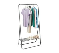 BLACK+DECKER Free Standing Clothes Rail, Metal Clothing Rack with Easy Access Low Level Shelf, Garment Rack Includes 1 Vacuum Storage Bag,