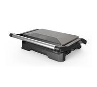 Black+Decker - Grill BXGR1001E | 1000W | Opening 180º | Plates 23x14.5 cm with locking | Double layer non-stick PFOA-free | Floating lid | Tray | Indicator lights | Cool-touch