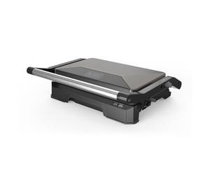 Black+Decker - Grill BXGR1001E | 1000W | Opening 180º | Plates 23x14.5 cm with locking | Double layer non-stick PFOA-free | Floating lid | Tray | Indicator lights | Cool-touch