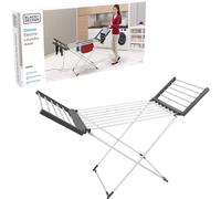 BLACK+DECKER BXAR0001GB Heated Clothes Airer, Electric Laundry Airer, 18 Bars and 2 Heated Wings, 11.5M Space, 10kg Drying Capacity, 74 x 50 x 94cm 63159
