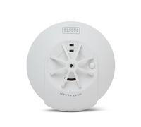 BLACK + DECKER MAINS HEAT ALARM 9V BATTERY BACK UP - Mains Powered Heat Detector For Kitchen, Garage, Loft, Attic, Interlink Alarms for full Home Protection, FAST FIX Easy Installation Base, Test Butt