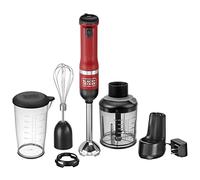BLACK+DECKER Kitchen Wand Cordless Immersion Blender, 3 in 1 Multi Tool Set, Hand Blender with Charging Dock, Whisk, and Chopper, Red (BCKM1013K06)