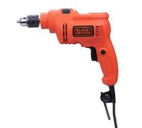 BLACK+DECKER KR5010 550W 10mm 2800 RPM Corded Single Speed Hammer Drill Driver Machine For Home & DIY Use for drilling into masonry, steel and wood, 1 Year Warranty, ORANGE & BLACK