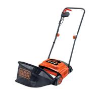 BLACK+DECKER Lawn Raker, 600W, Adjustable Height Scarifier with Large Capacity Front Loading Grass Box, GD300-GB
