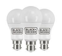 BLACK+DECKER® - LED GLS Lightbulbs - Pack of 3 Light Bulbs • 12.6W • B22 Bayonet Base • Daylight 6500K • Non-Dimmable • 1521 Lumens • Energy Class E