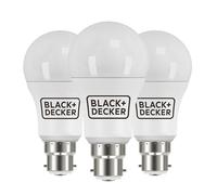 BLACK+DECKER® - LED GLS Lightbulbs - Pack of 3 Light Bulbs • 12.6W • B22 Bayonet Base • Warm White 2700K • Non-Dimmable • 1521 Lumens • Energy Class E