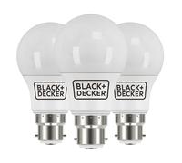 BLACK+DECKER® - LED GLS Lightbulbs - Pack of 3 Light Bulbs • 7.3W • B22 Bayonet Base • Daylight 6500K • Non-Dimmable • 806 Lumens • Energy Class E