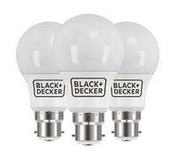 BLACK+DECKER® - LED GLS Lightbulbs - Pack of 3 Light Bulbs • 7.3W • B22 Bayonet Base • Warm White 2700K • Non-Dimmable • 806 Lumens • Energy Class E