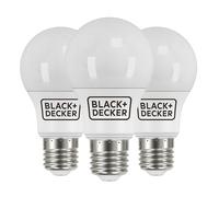 BLACK+DECKER® - LED GLS Lightbulbs - Pack of 3 Light Bulbs • 7.3W • E27 Screw Base • Warm White 2700K • Non-Dimmable • 806 Lumens • Energy Class E