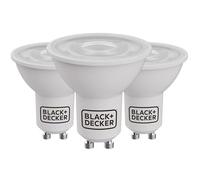 BLACK+DECKER® - LED GU10 Lightbulbs - Pack of 3 Light Bulbs • 3.6W • 2700K Warm White • Non-Dimmable • 345 Lumens • Energy Class E