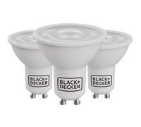 BLACK+DECKER® - LED GU10 Lightbulbs - Pack of 3 Light Bulbs • 3.6W • 6500K Daylight • Non-Dimmable • 345 Lumens • Energy Class E