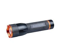 Black+Decker LED Torch 500 Lumen - 10W - 100M Range - 3 Light Modes: High, Low, Pulsating - Black/Orange