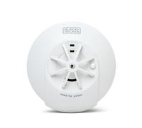 BLACK + DECKER MAINS HEAT ALARM 9V BATTERY BACK UP - Mains Powered Heat Detector For Kitchen, Garage, Loft, Attic, Interlink Alarms for full Home Protection, FAST FIX Easy Installation Base, Test Butt
