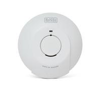 BLACK + DECKER MAINS SMOKE ALARM 9V BATTERY BACK UP - Mains Powered Optical Smoke Detector, Interlink Alarms for full Home Protection, FAST FIX Easy Installation Base, Test Button, White