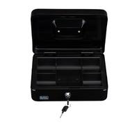 BLACK+DECKER Money Box with Key - Removable Drawer 5 Compartments - Includes 2 Keys - 25 x 8.5 x 18 cm - Metal - Black