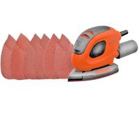 BLACK+DECKER Mouse 55W Detail Sander with 6 Sanding Sheets, BEW230-GB