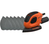 BLACK+DECKER Mouse 55W Detail Sander with 6 Sanding Sheets, BEW230-GB