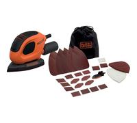 Black & Decker Mouse Detail Sander 55W 10 Accessories In Softbag - Orange/Black