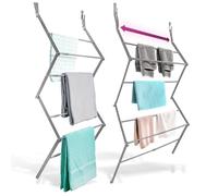BLACK+DECKER Over-The-Door Expandable Telescopic Drying Rack, Gray