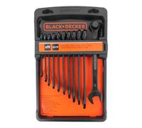 Black & Decker Ring Spanner Set 11 pieces 7 mm to 17 mm Steel Cr-V Black