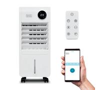 BLACK+DECKER Smart Digital Air Cooler, App & Remote Control, Weekly Programmable Timer, 3 Airflow Modes, Portable with 7L Water Tank, BXAC65014GB