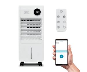 BLACK+DECKER Smart Digital Air Cooler, App & Remote Control, Weekly Programmable Timer, 3 Airflow Modes, Portable with 6L Water Tank, BXAC65014GB