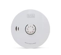 BLACK + DECKER SMOKE + HEAT ALARM 10 YEAR SEALED BATTERY, Optical + Heat Mult Sensor for Home with Test + Silence Button, Smoke Heat Detector, White