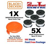 Black & Decker STC1820PC ST5530 STC1815 STC1820D Strimmer Spool Line x5 + Cover
