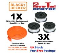Black & Decker STC1820PC ST5530 STC1815 STC1820D Strimmer Spool x3 + Cover Cap