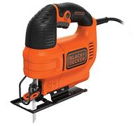 Black+Decker Stichsäge, Pendelhubsäge ( 520W, max. 70 mm Schnitttiefe, mit Softgriff, Sight-Line-Kanal, Schutzbügel, integrierte Sägeblasfunktion, ergonomische Griffe, inklusive Holzsägeblatt) KS701E